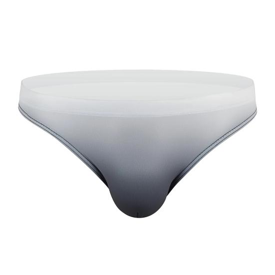 Manshanwangluo Heren slipje Sexy ondergoed Sneldrogend Kleurverloop Ontwerp Lage taille Slim Fit Zwemonderbroek Slips 2XL zwart
