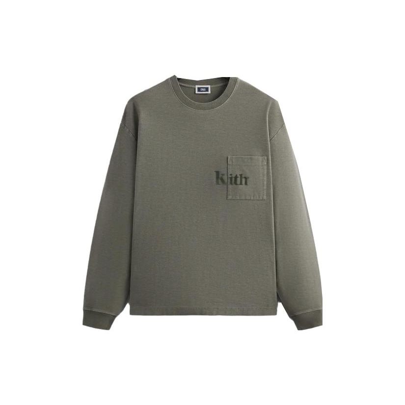 Kith Long-Sleeve Quinn Tee Haze Unisex Tops Green KHM031317-335 L