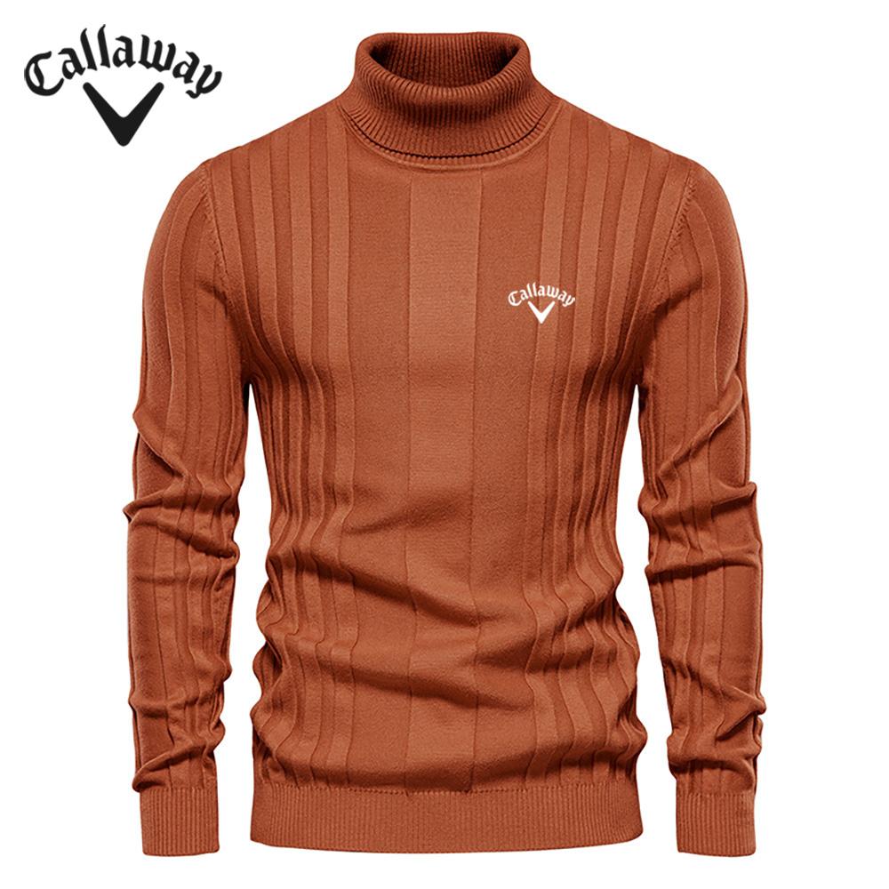 Callaway Geborduurde Herfst en Winter Nieuwe Heren Hoge Hals Casual Gebreide Trui, Warme Basis Trui, Trendy Pullover Trui XXL