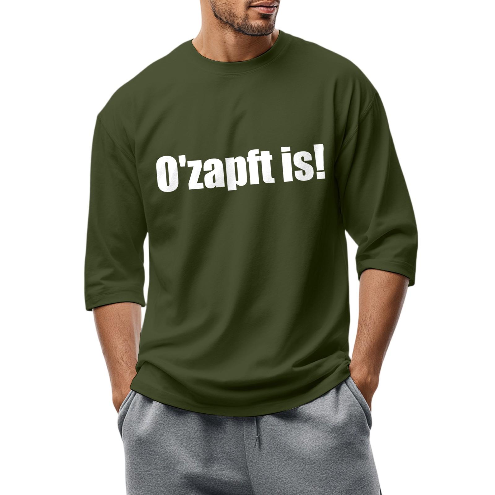 Ionia Men's fashionable casual round-neck three-quarter sleeve top T-shirt M