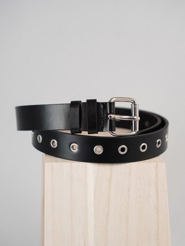 Issa Plus Zwart leren riem met  oogjes Universal