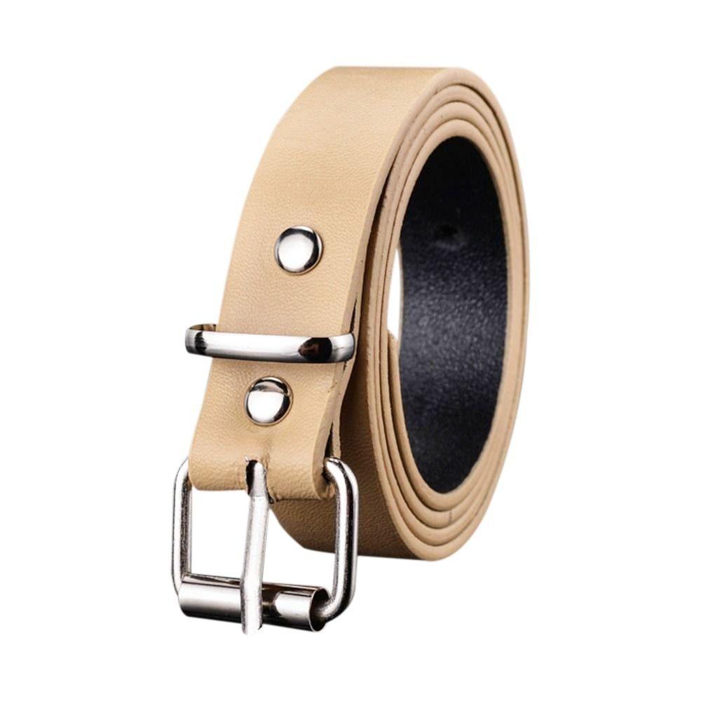 Chuangsh Retro Vintage kinderen lederen riem dunne tailleband broekjurk riemen pin gesp tailleband kaki