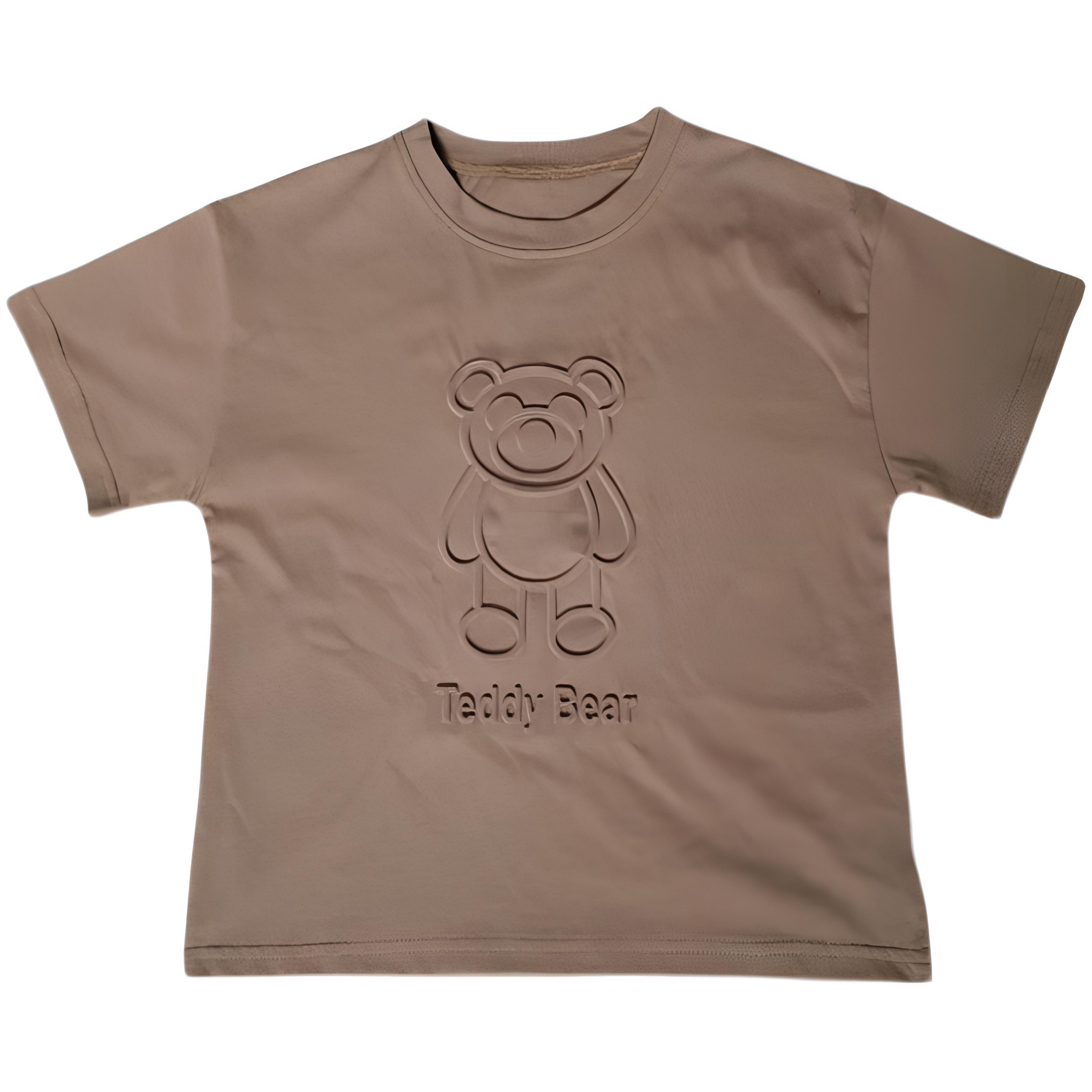 Yoghurt Jongens 3D Beer reliëf katoenen T-shirt - Zacht, kort mouwen top voor kinderen 130cm