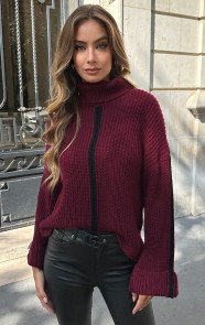 Jurkjes Oversized Stripe Coltrui Burgundy