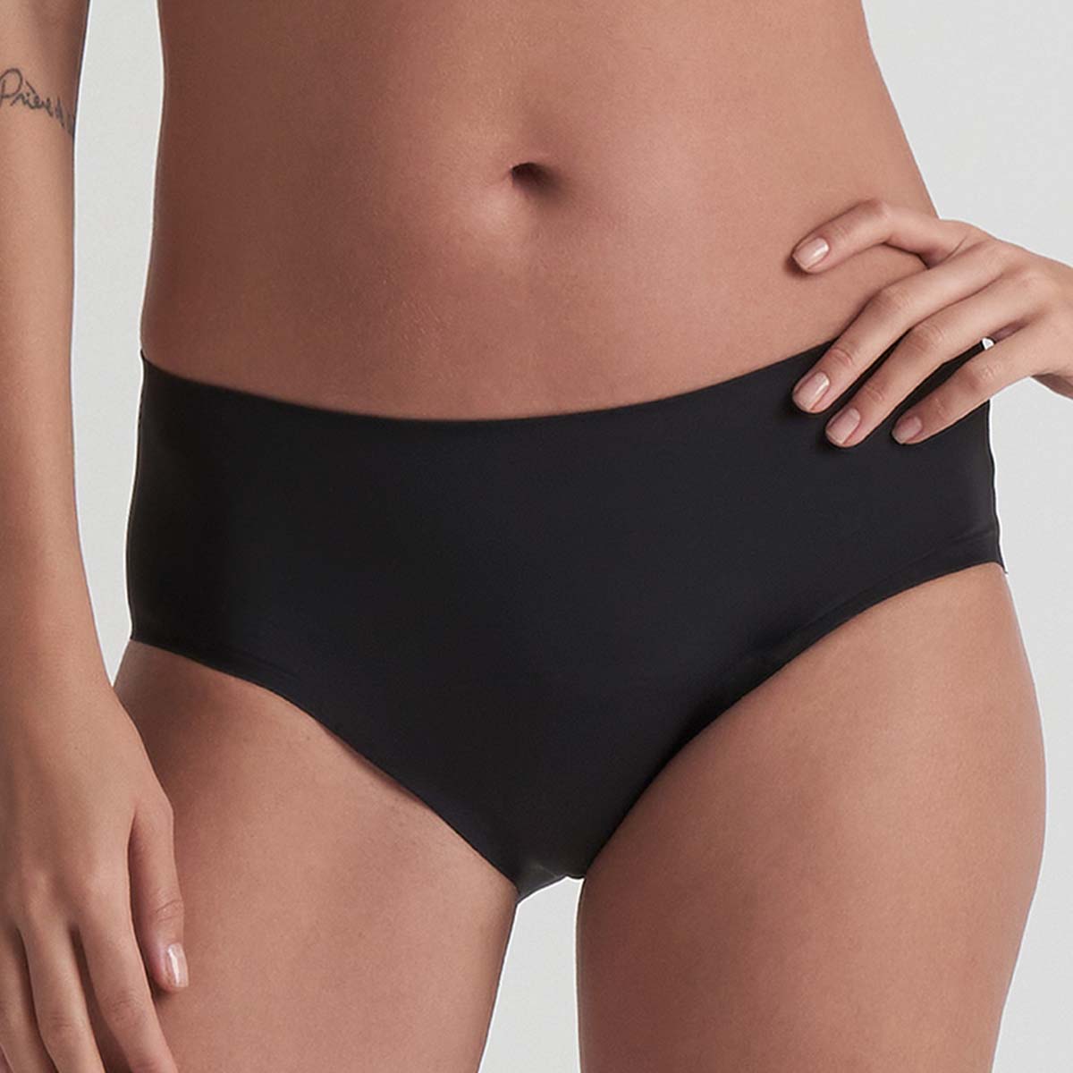 Bye Bra Laminated Medium Flow menstruatie slipjes, zwart