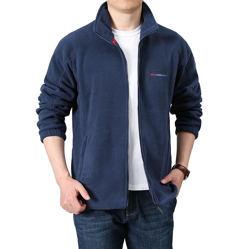 Jianchi Mall EE Heren losse vestjas Lente en herfst fleece trui voor jonge en middelbare leeftijd Heren polar fleece trui XXXXXL