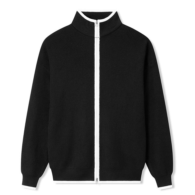 Smiling Men Clothing C Gebreide trui met lange mouwen Herenmode Topjas Rits Casual trui XXXL