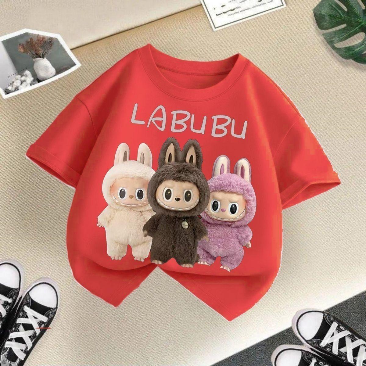 Molia Summer Children's Loose Short-sleeved T-shirt for Girls' Casual Tops 110cm