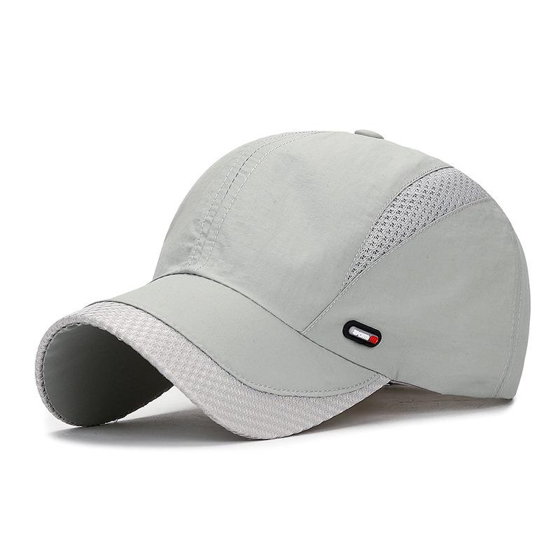 ONIHUA Zomer Mesh Baseball Cap Sneldrogende Hoed Mannen Outdoor Sport Zonnehoed Vrouwen Paardenstaart Panama Cap Vizier Snapback Golf vissen Hoeden 55-60cm lichtgrijze kleur