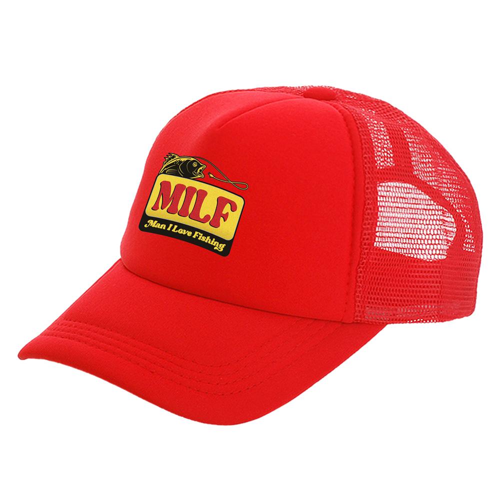 BIPIPOP MILF Man Ik hou van vissen Trucker Cap Unisex hoed Baseball Cap Coole zomer Unisex mesh net caps