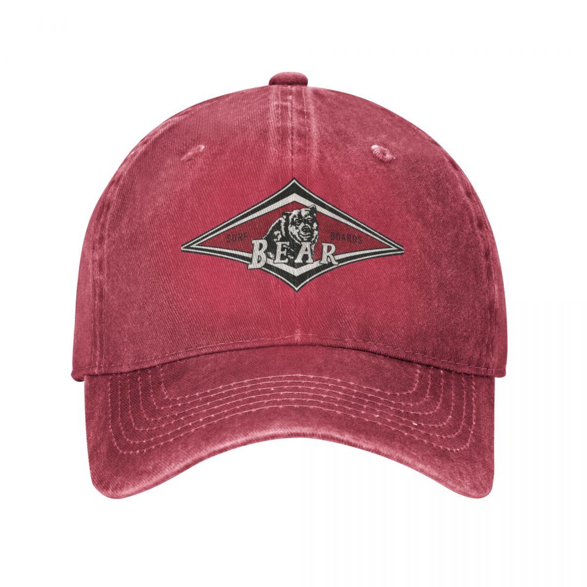 91420583MAC2LMT340 Vintage Surfing Bear Big Wednesday cult Surfboard surf logo diamant retro T-shirt Baseball Cap Zonnekap Strand Unisex Cap Dames