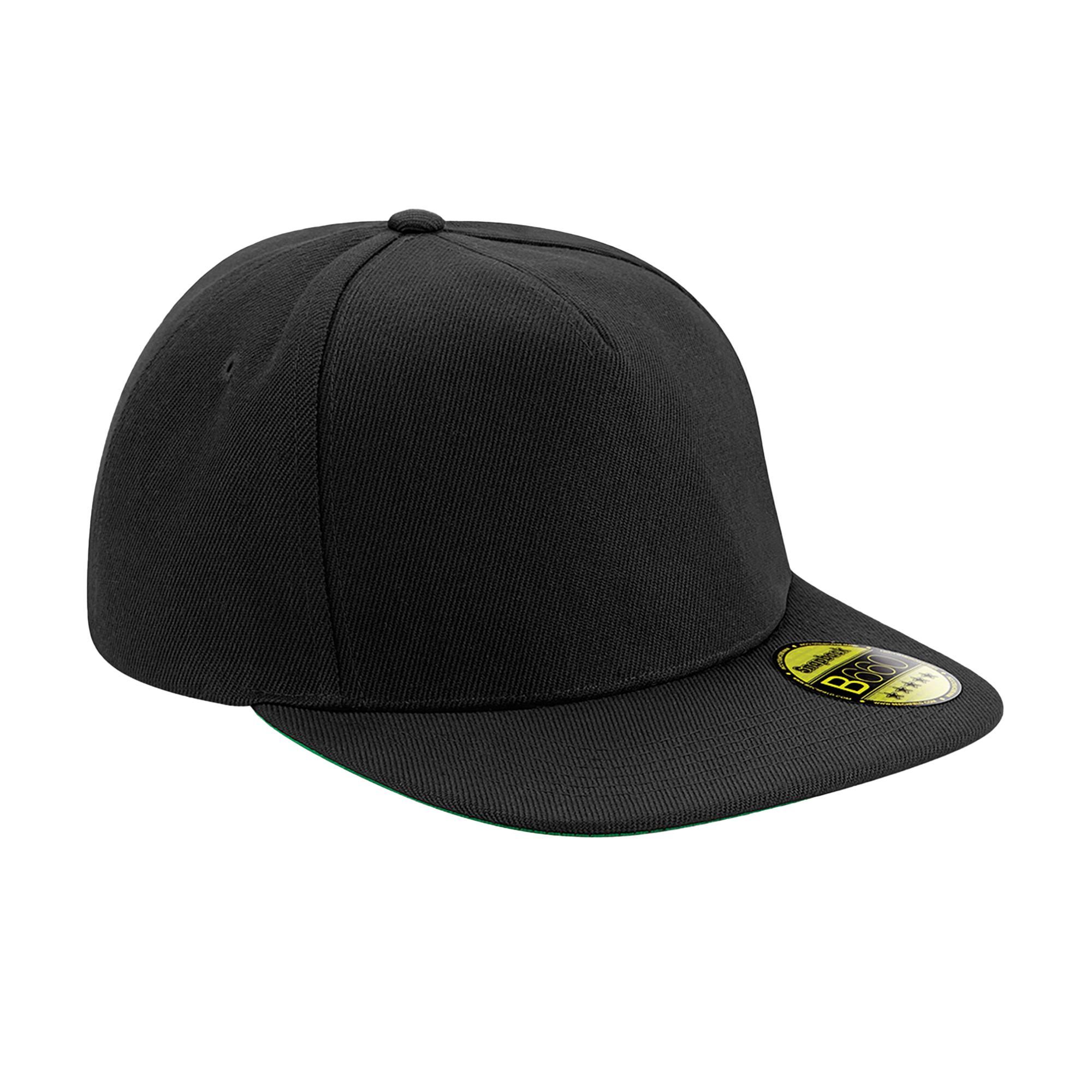 Beechfield Unisex Volwassen Originele Flat Peak Snapback Cap One Size zwart