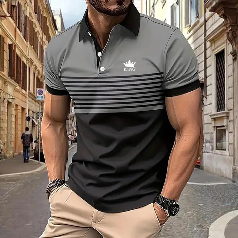 Haojun 2024 Business Summer Classic Polo's voor heren, poloshirt met korte mouwen M