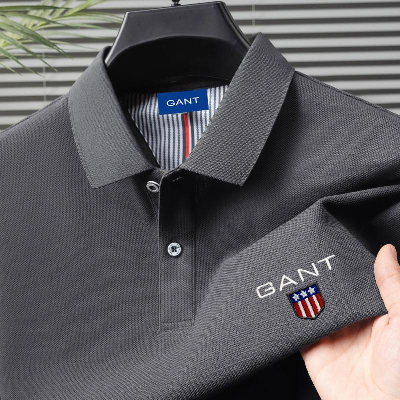 Gant Zomer Heren Nieuwe Borduurwerk Effen Kleur Puur Katoen Losse Business Casual Poloshirt XL