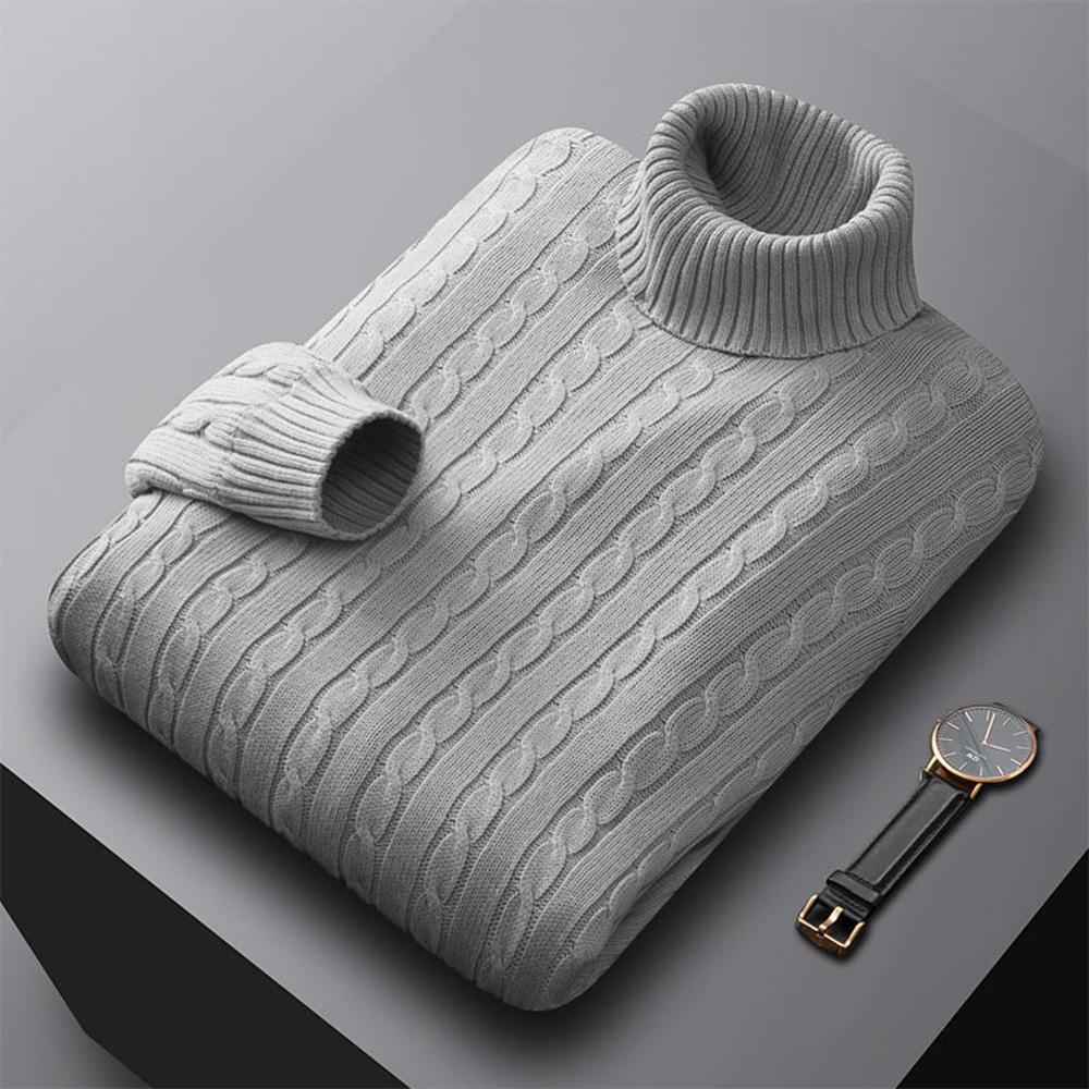 King Billion Heren coltrui effen kleur hoge hals trui gebreide truien casual elastische sweatwear heren herfst winter L