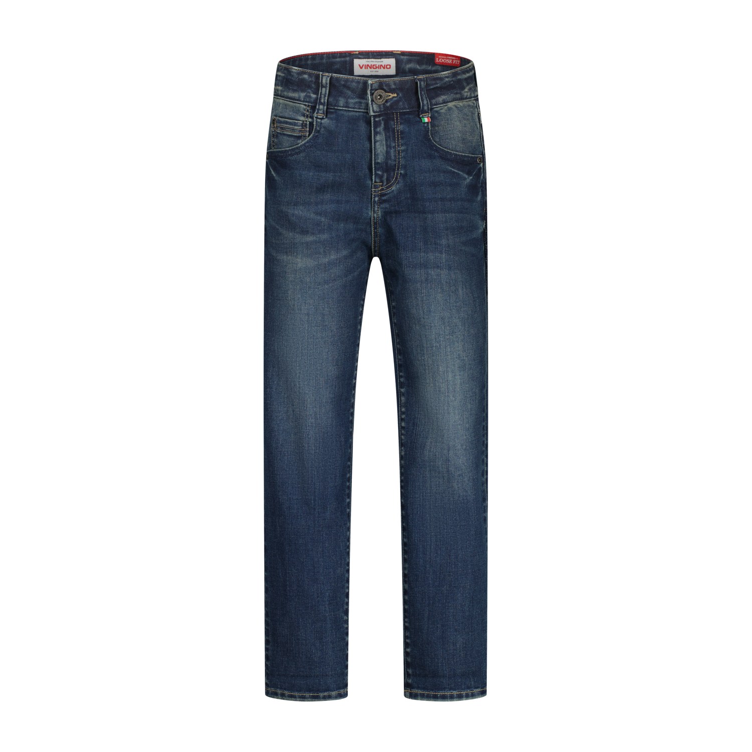 Vingino winter jeansbroek jongens - blauw - Cabiano - loose fit