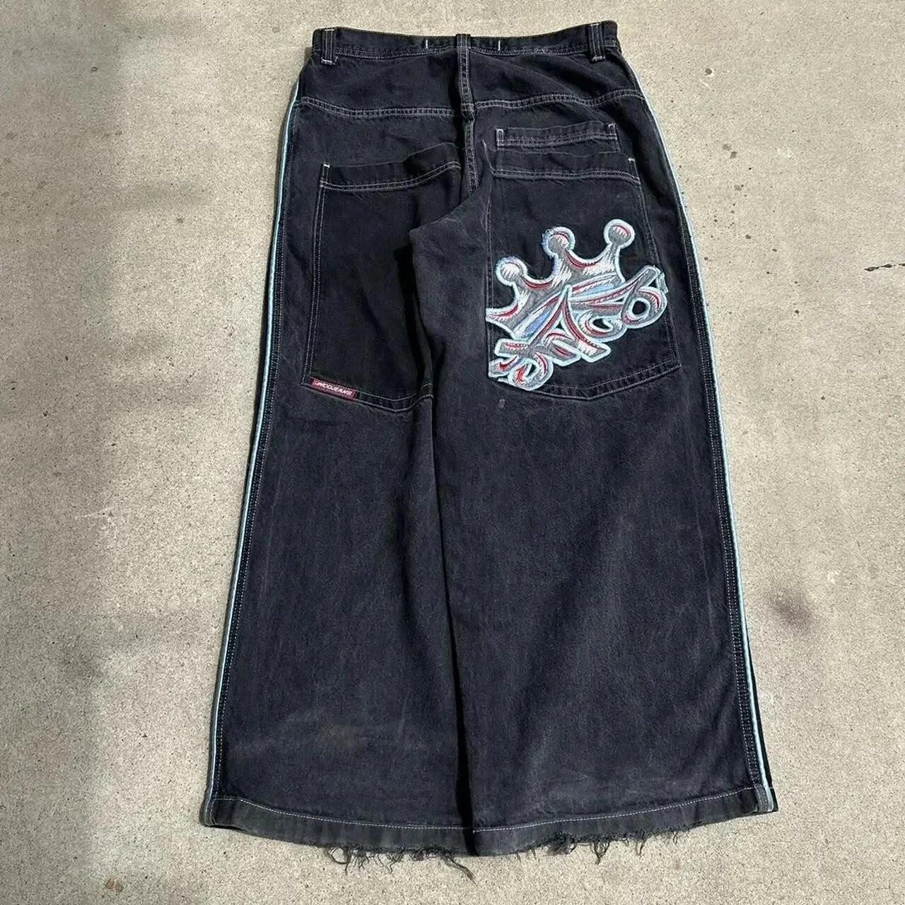 The Two American Retro Spring Hip Hop Style Trendy Loose Wide-Leg Cropped Jeans L