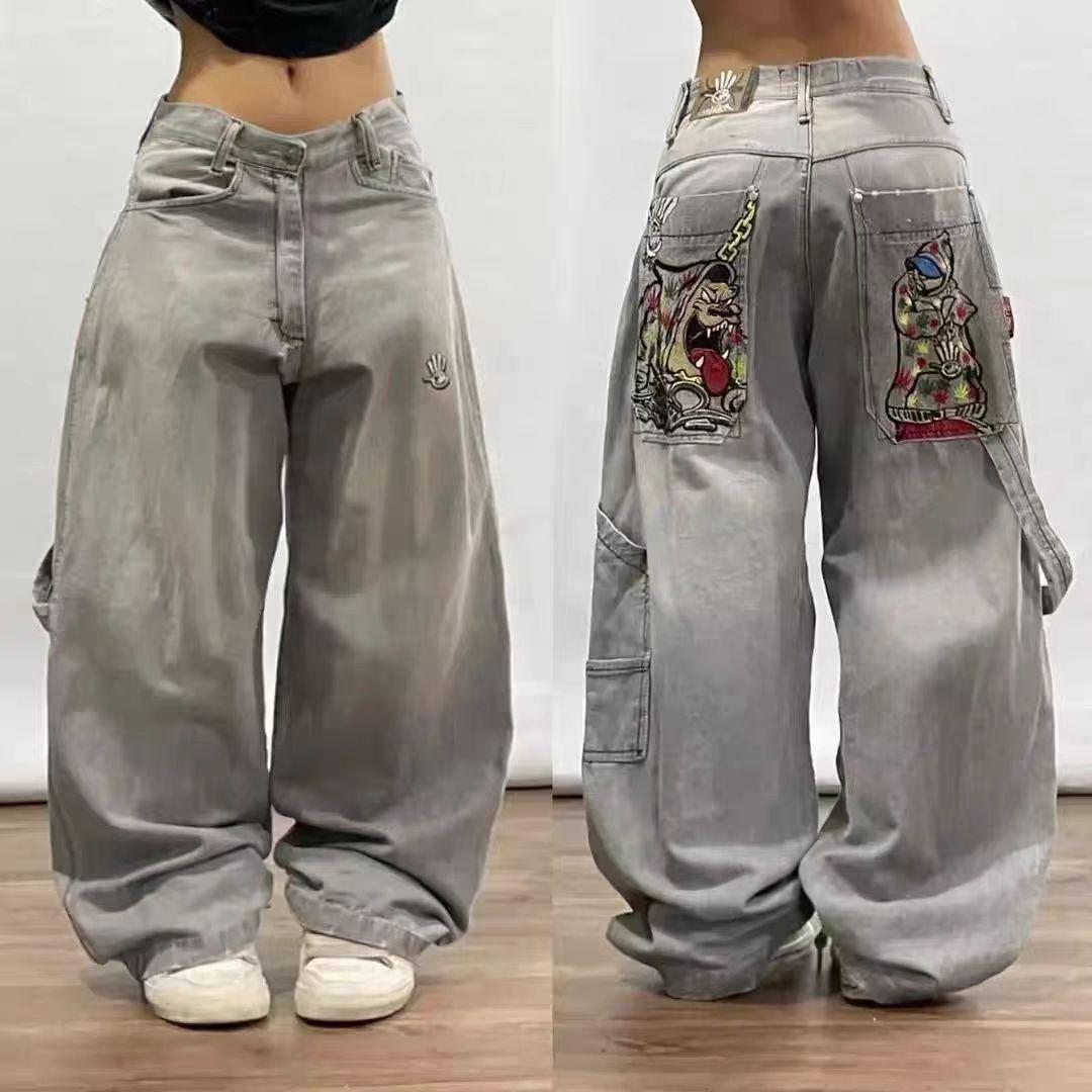 The Two American Retro Spring Hip Hop Style Trendy Loose Wide-Leg Cropped Jeans S