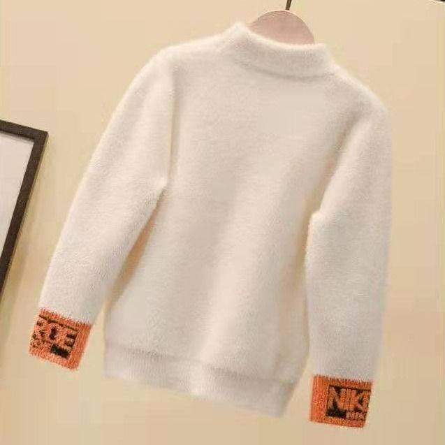 WTEMPO Kinderen trui winter jongen meisje kind dikke coltrui shirts effen hoge kraag trui 110