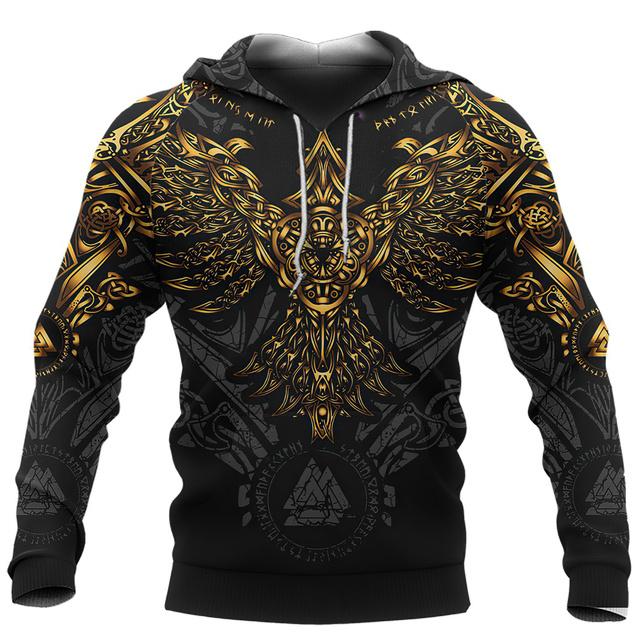 Factory Outlet Clothing Viking Hoody Heren Polerones 3D Gedrukt Hoodie Mannen Mode Oversized Hoodies Tops Lente Herfst Losse Vintage Kleding M