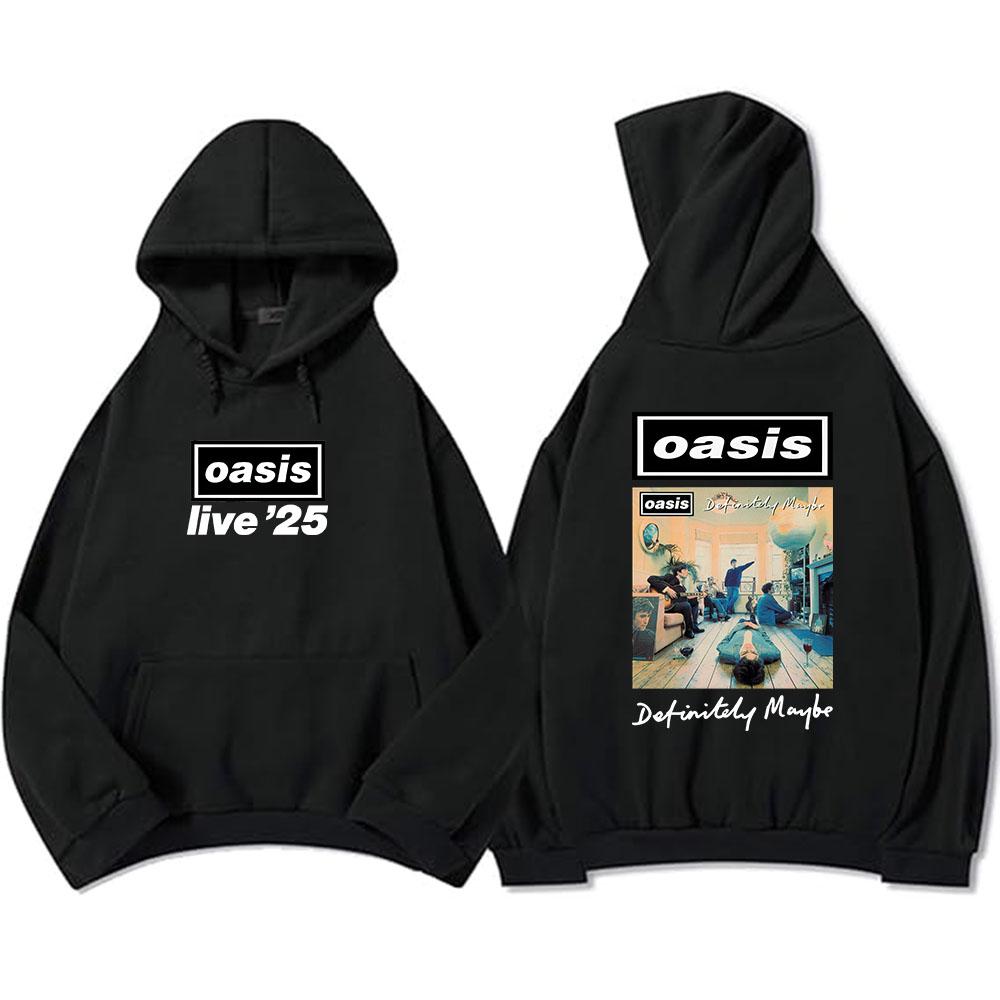 Planet clothing wholesale Definitely Maybe Grafische Hoodies Oasis-s Band Live'25 Grafische Sweatshirts Zware Mentale Mode Heren Sudadera Streetwear Unisex Casual Top S