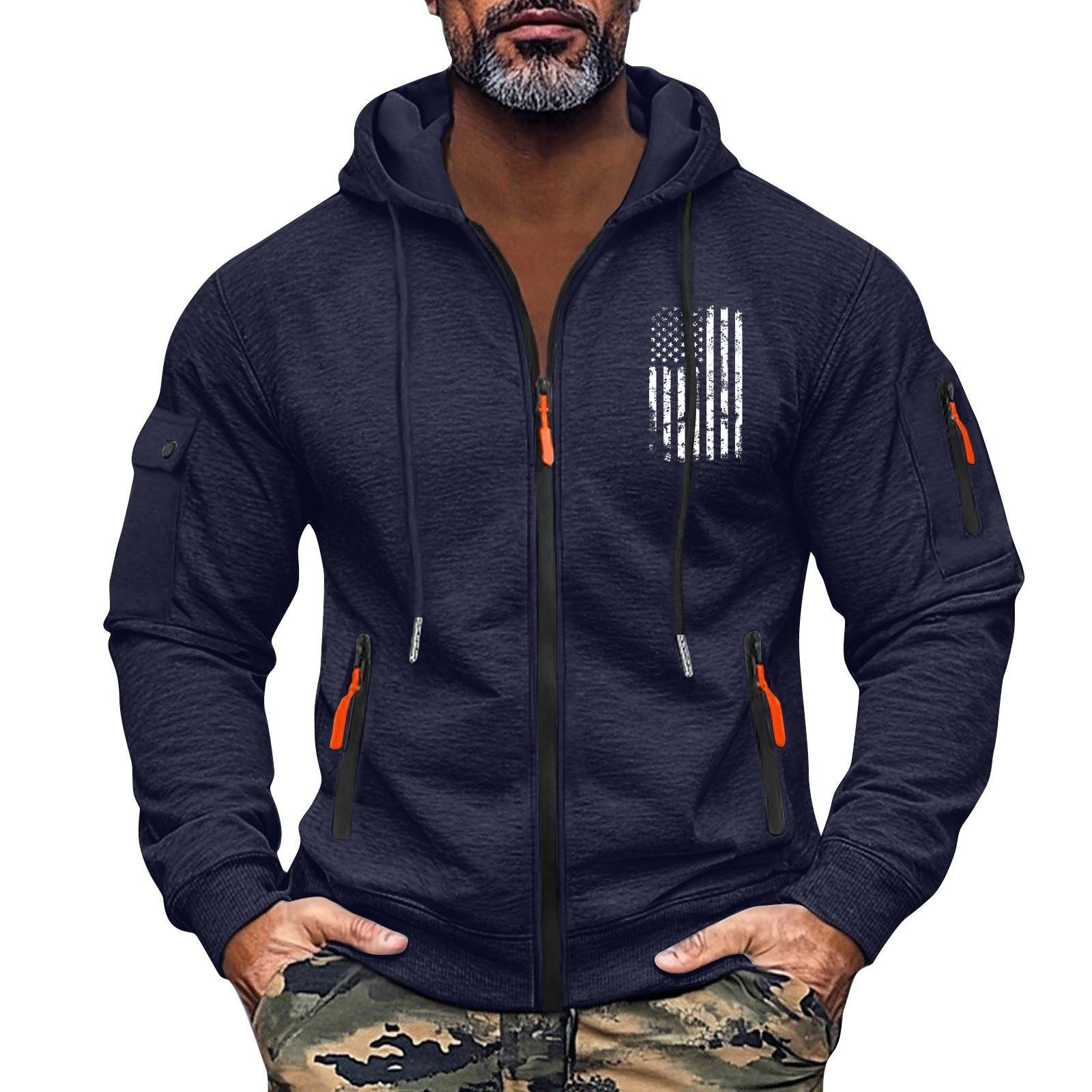Ren Bag Heren Sweatshirt Hoodie Rits Arm Zak Cardigan Heren Sport Grote Maat Casual Hoodie XL Vloot