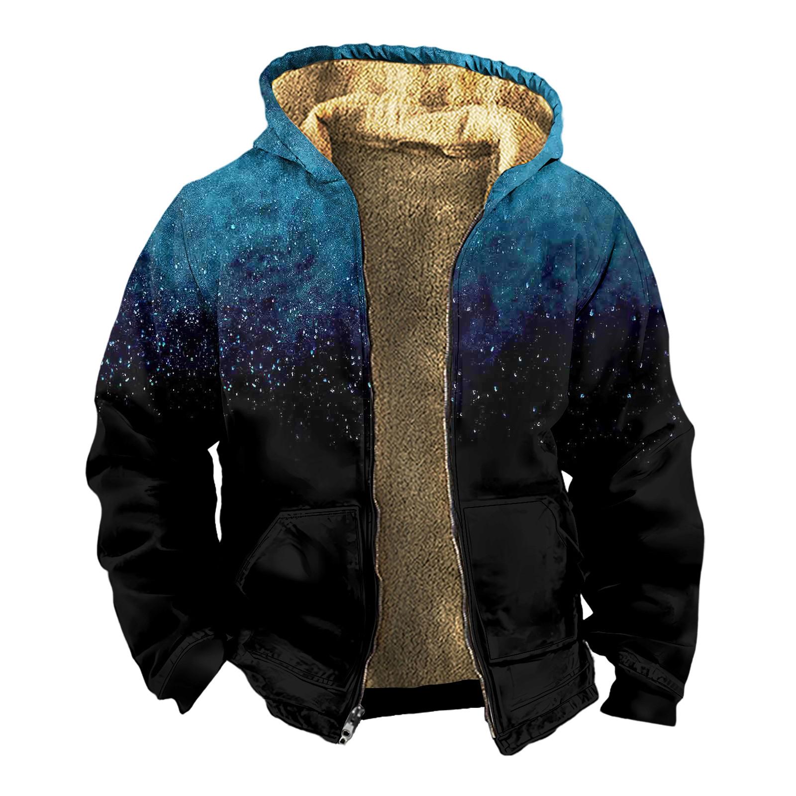 YaseHasaki Heren Winter Rits Capuchon Fleece Sweatshirt Met Opgestikte Zak Casual Jack XL