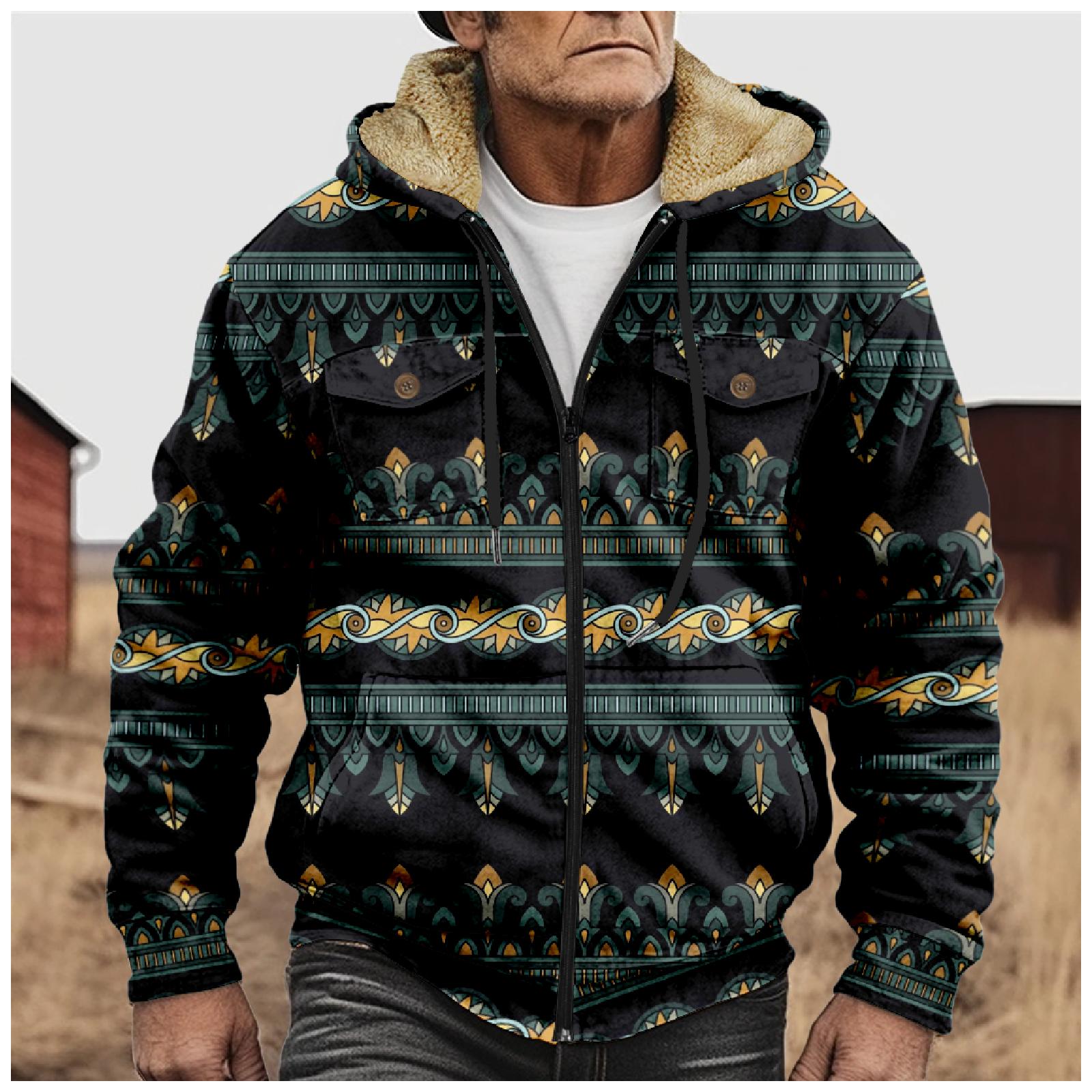 YaseHasaki Heren Winter Rits Capuchon Fleece Sweatshirt Met Opgestikte Zak Casual Jack XL