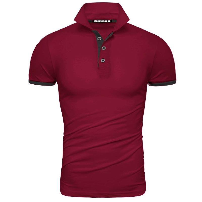 QY-1 2021 Nieuwe Mannen Smmer Mode Effen Kleur Turn-Down Kraag Shirts Slim Fit Casual Business Korte Mouw T-shirt S