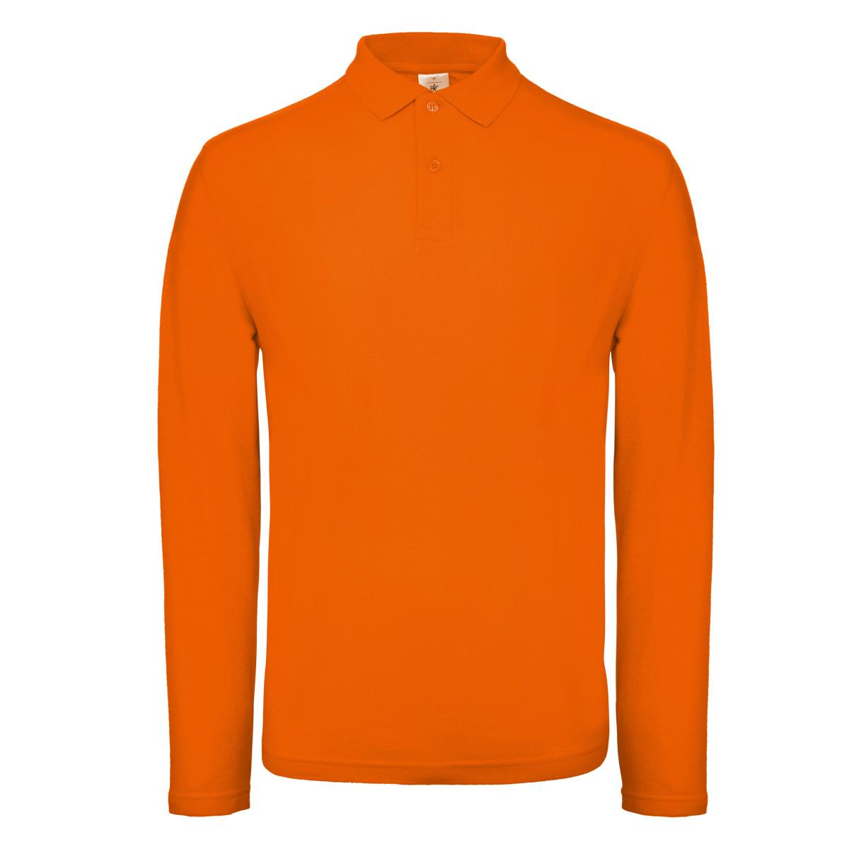 B and C B&C ID.001 Heren Polo met Lange Mouwen M