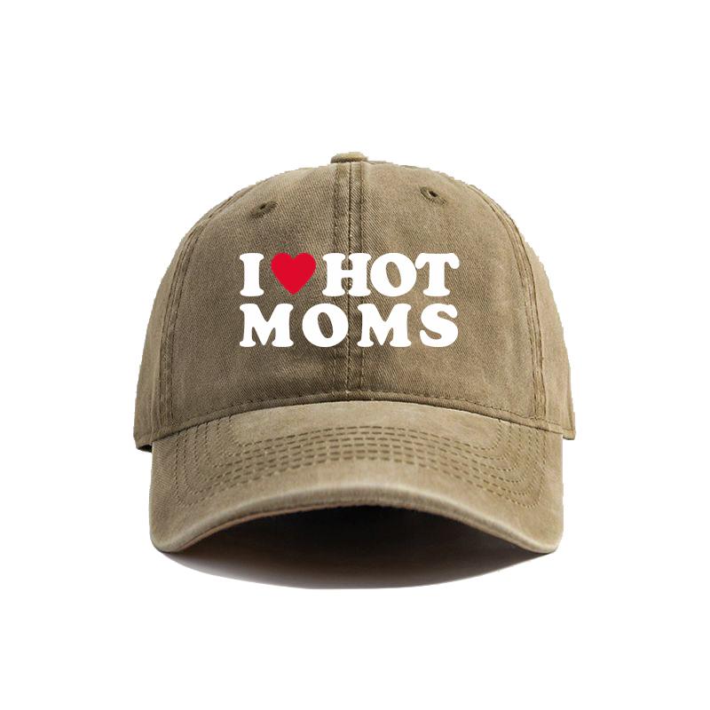 BIPIPOP Ik hou van hete moeders Baseball Cap Zomer Versleten Papa Hoeden Unisex Vrouwen Outdoor Verstelbare Petten MZ-477