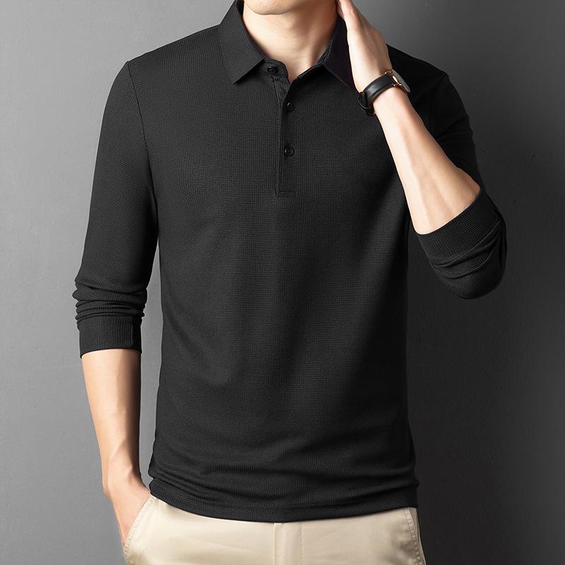 Ki Wi Heren Business Casual Polo Lange Mouw T-shirt Zomer Comfortabel L