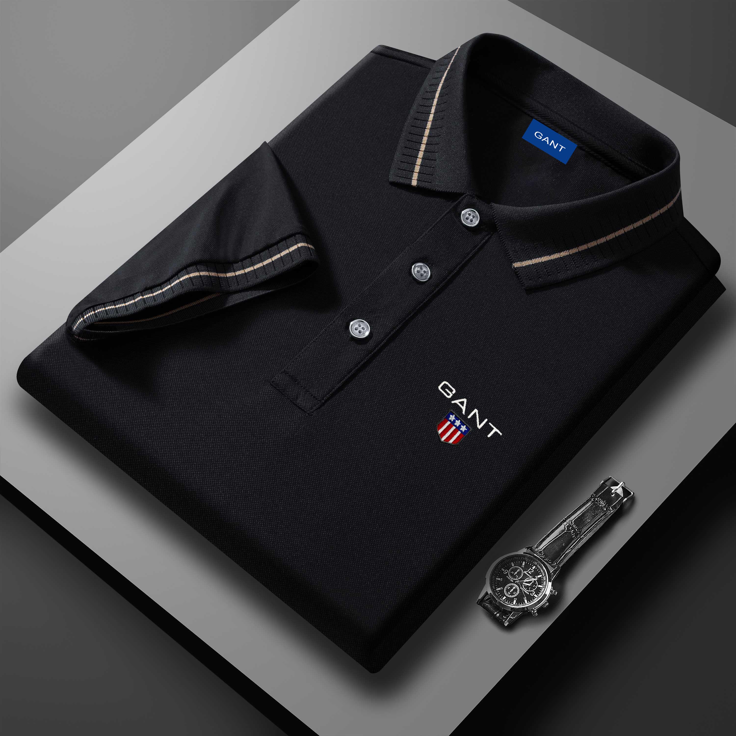 Gant 2025 Zomer Nieuw Sport Casual Geborduurd Revers T-shirt Vochtafvoerend en Zweet afvoerend Poloshirt 2XL