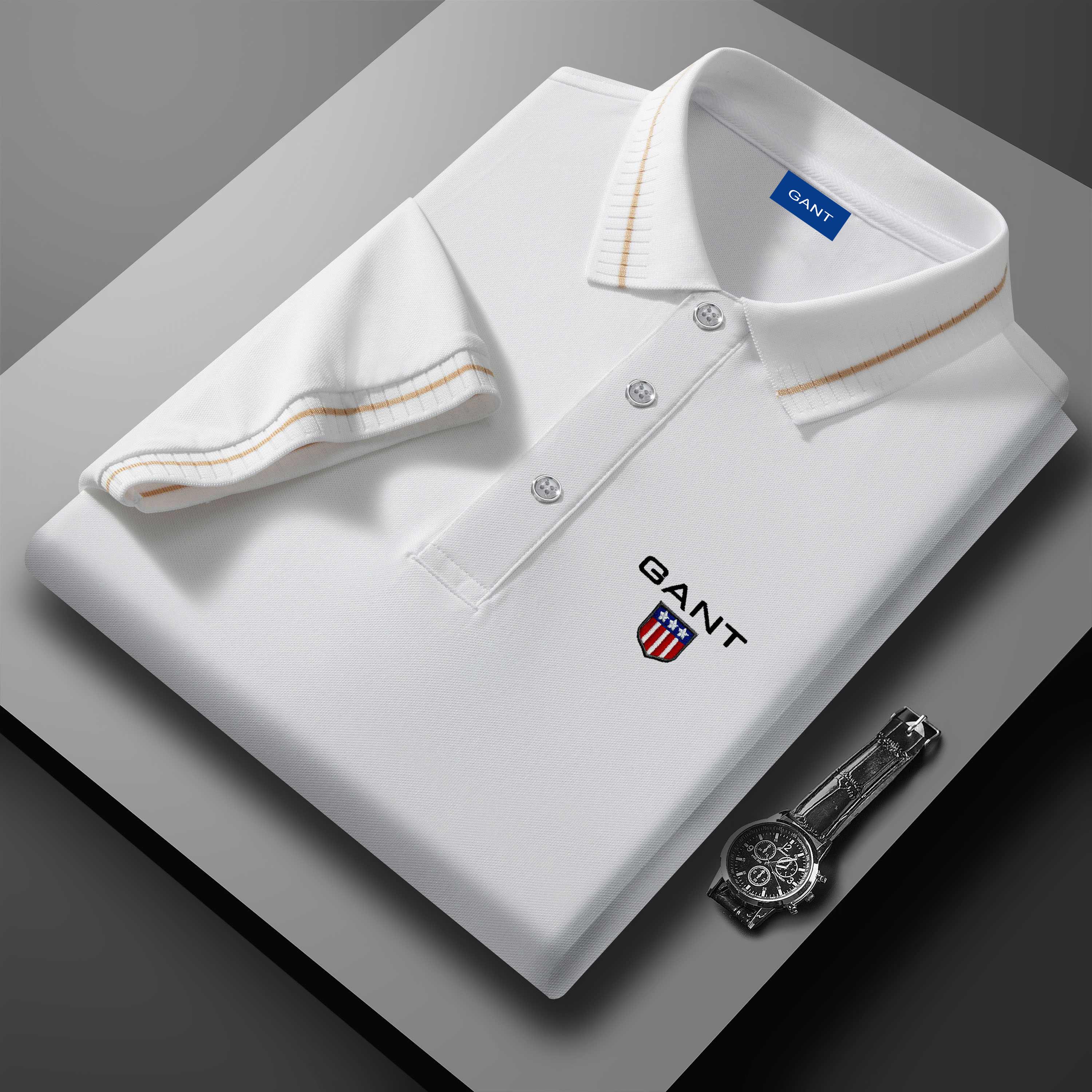Gant 2025 Zomer Nieuw Sport Casual Geborduurd Revers T-shirt Vochtafvoerend en Zweet afvoerend Poloshirt M