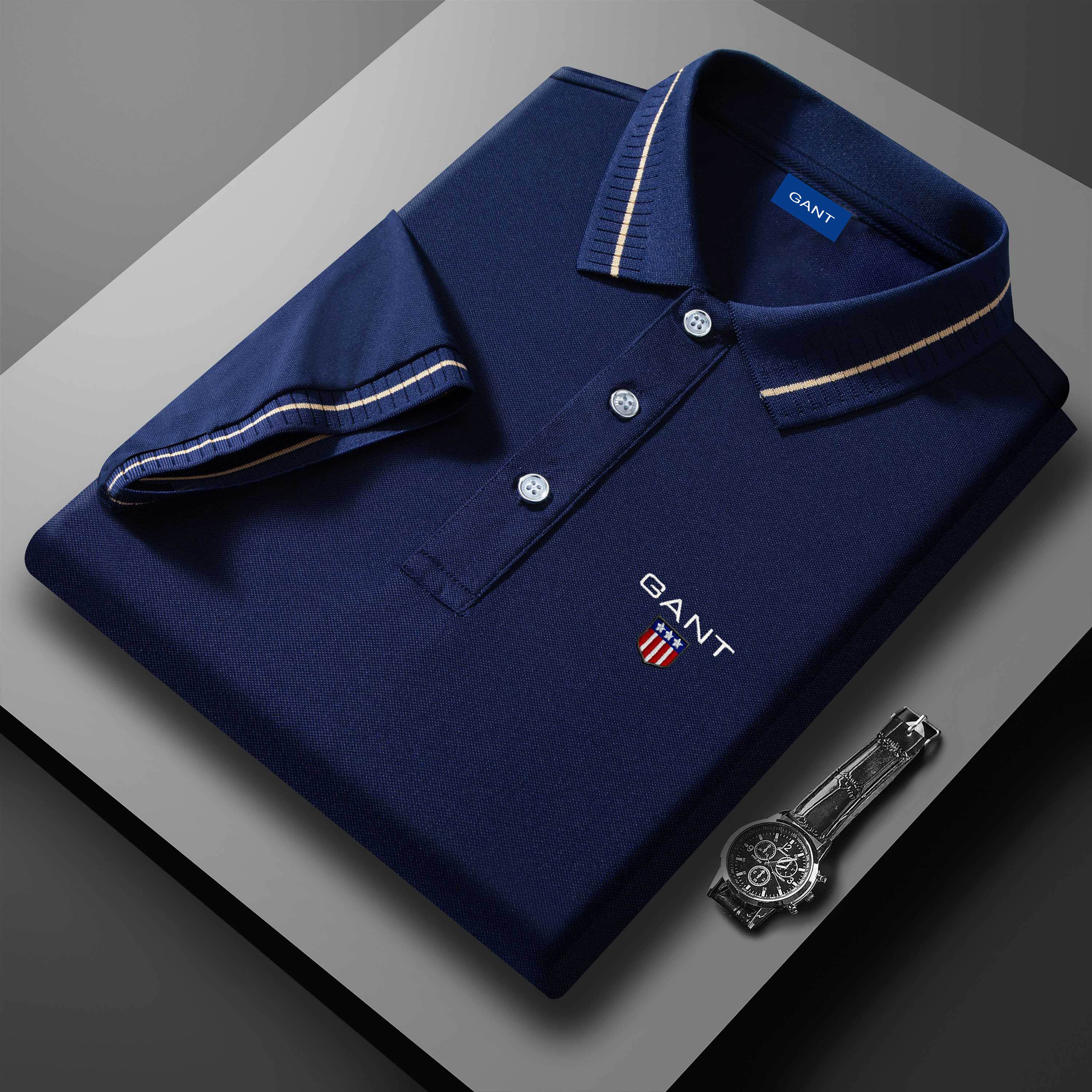 Gant 2025 Zomer Nieuw Sport Casual Geborduurd Revers T-shirt Vochtafvoerend en Zweet afvoerend Poloshirt XL