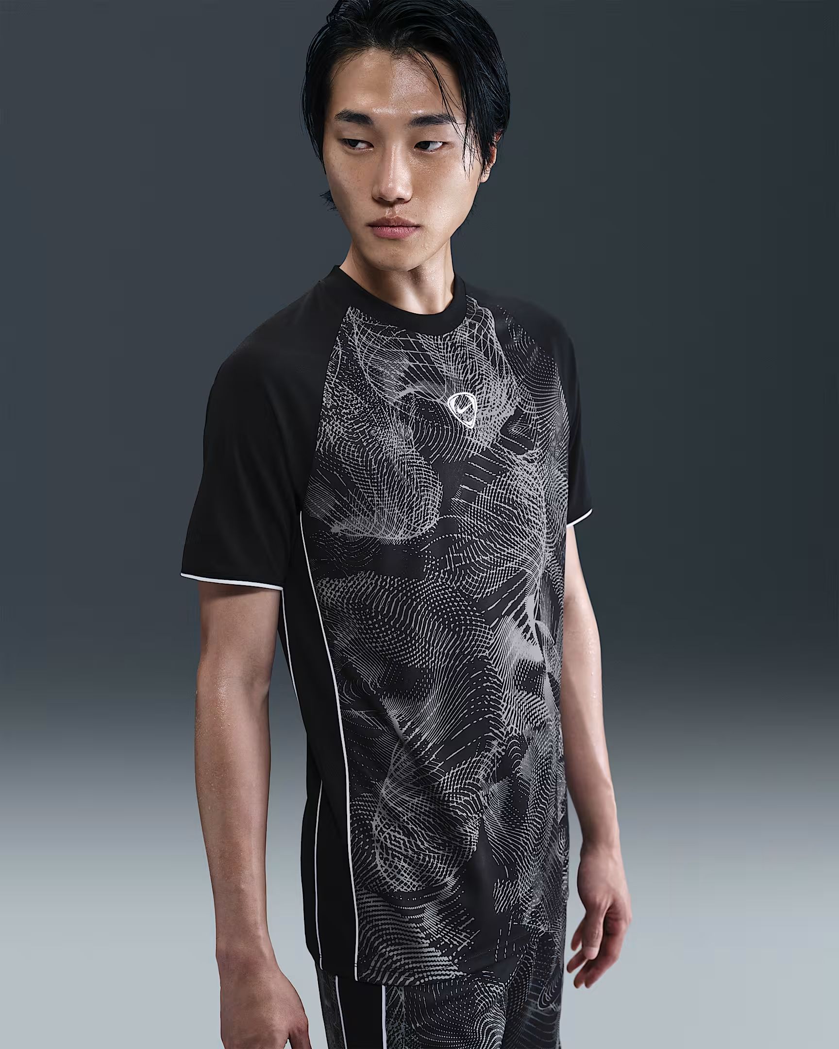 Nike academy+ men's dri-fit short-sleeve shirt t-shirt voetbal train km here -