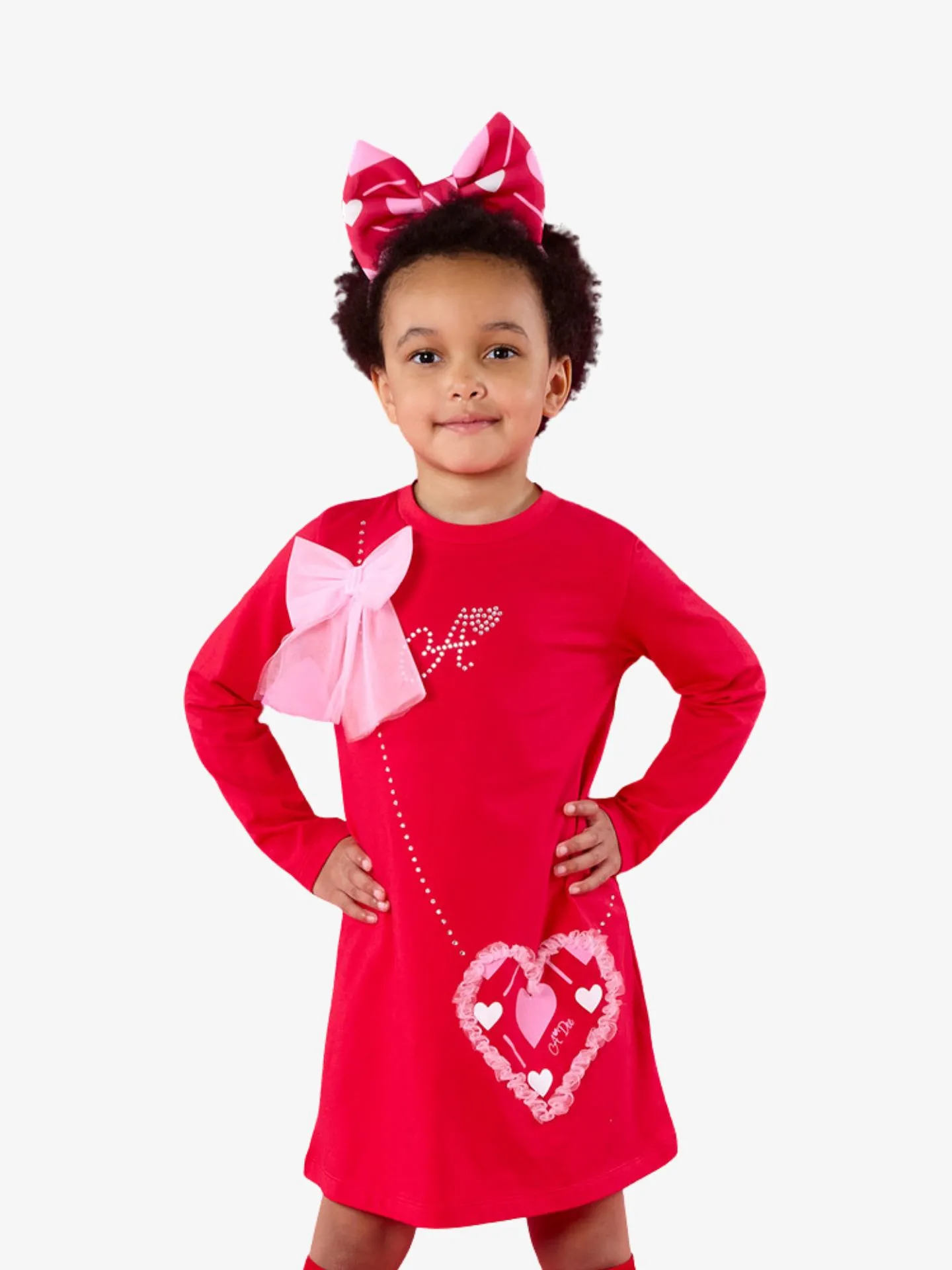ADee Meisjes jurk lotus vibrant red