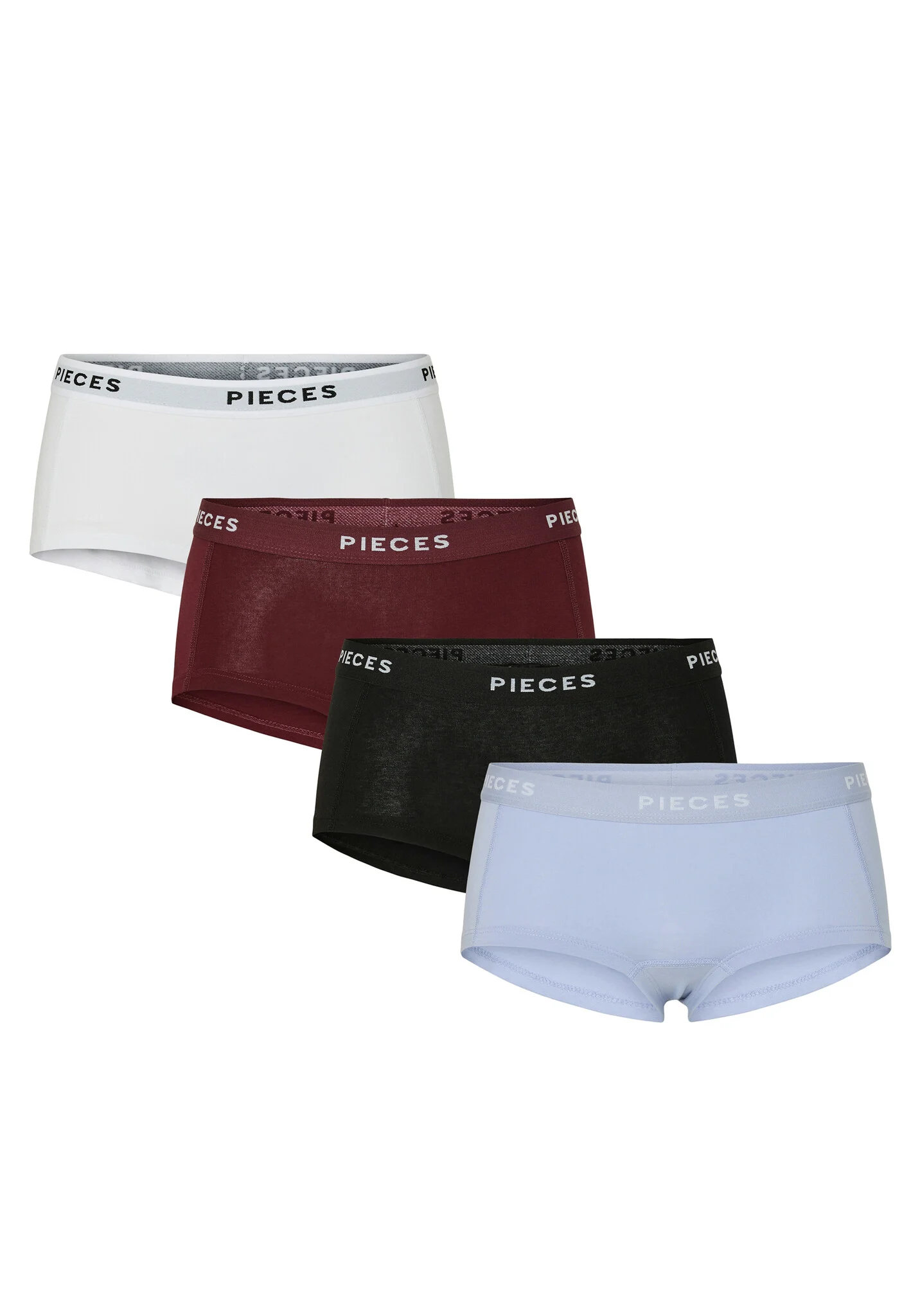 Pieces Hipster PCLOGO LADY 4 PACK SOLID NOOS BC (4 stuks, Set van 4)
