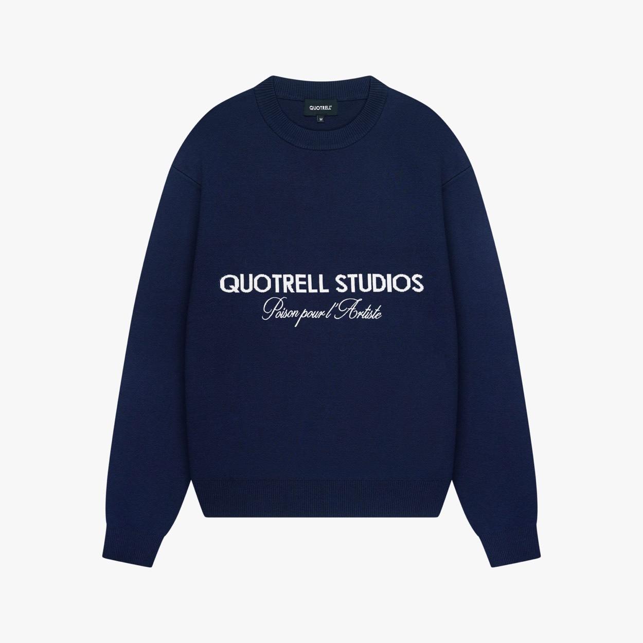 Quotrell Mondrian knitted sweater navy