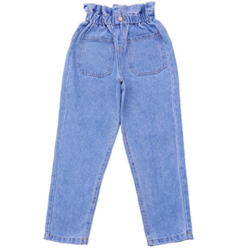 YUBAOBEI Zomer Meisjes Hoge Taille Jeans Blauw Slim Fit Denim Materiaal Voor Meisjes Broeken Broeken 10 blauw