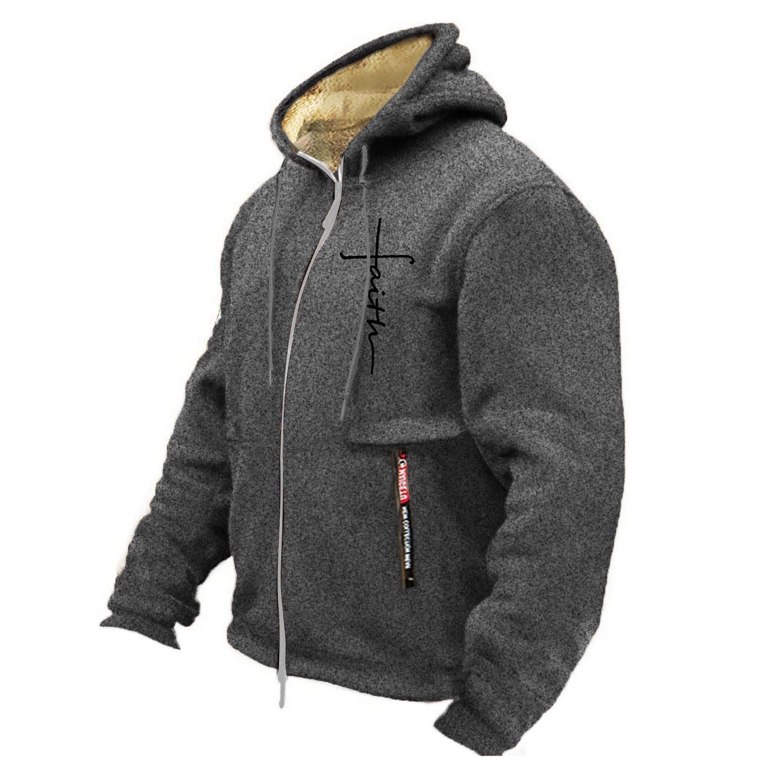 YaseHasaki Winter Heren Capuchon Kasjmier Verdikte Kasjmier Cardigan Trui XL lichtgrijze kleur