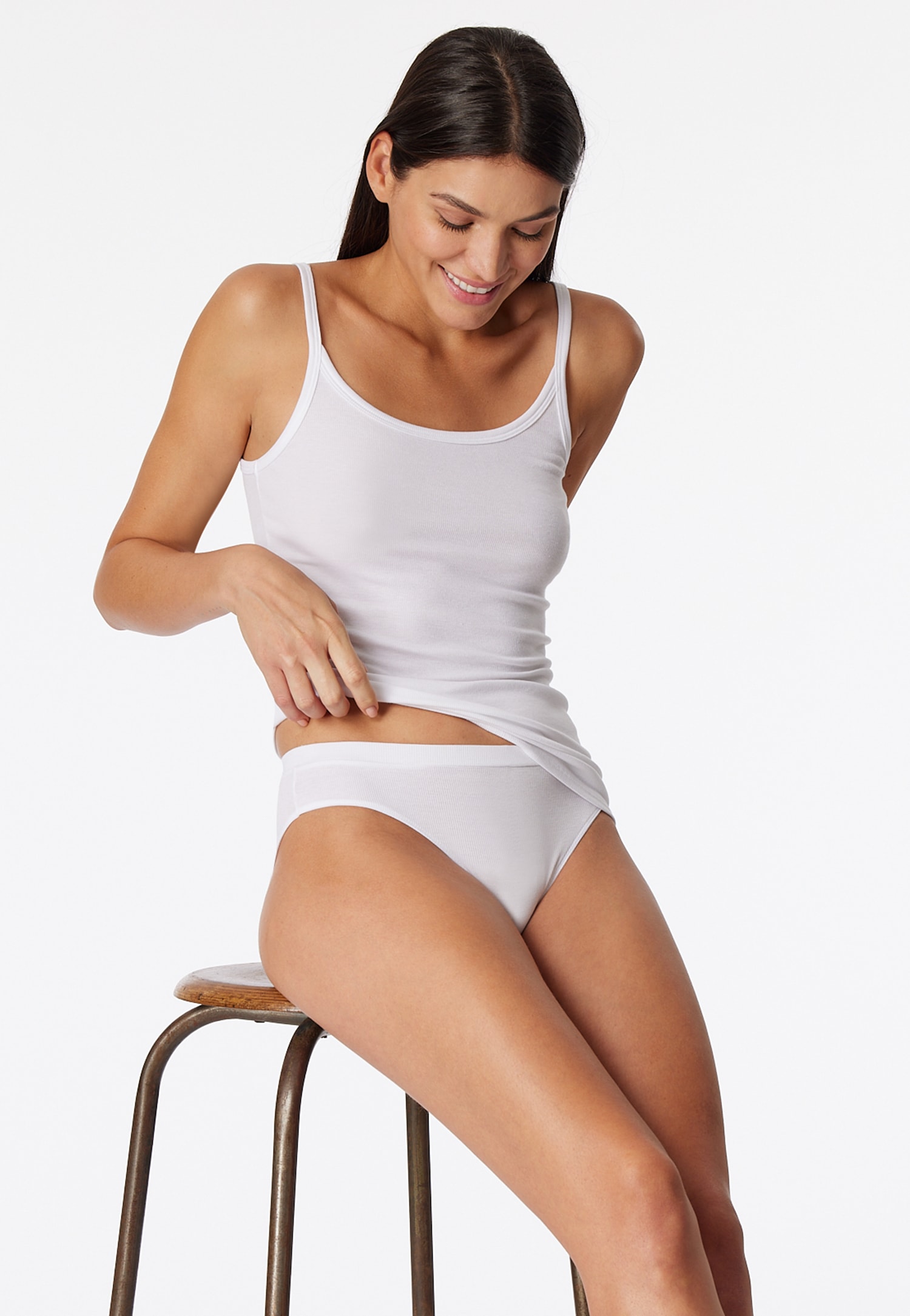 Schiesser Hemd Pure Rib met diepe ronde hals