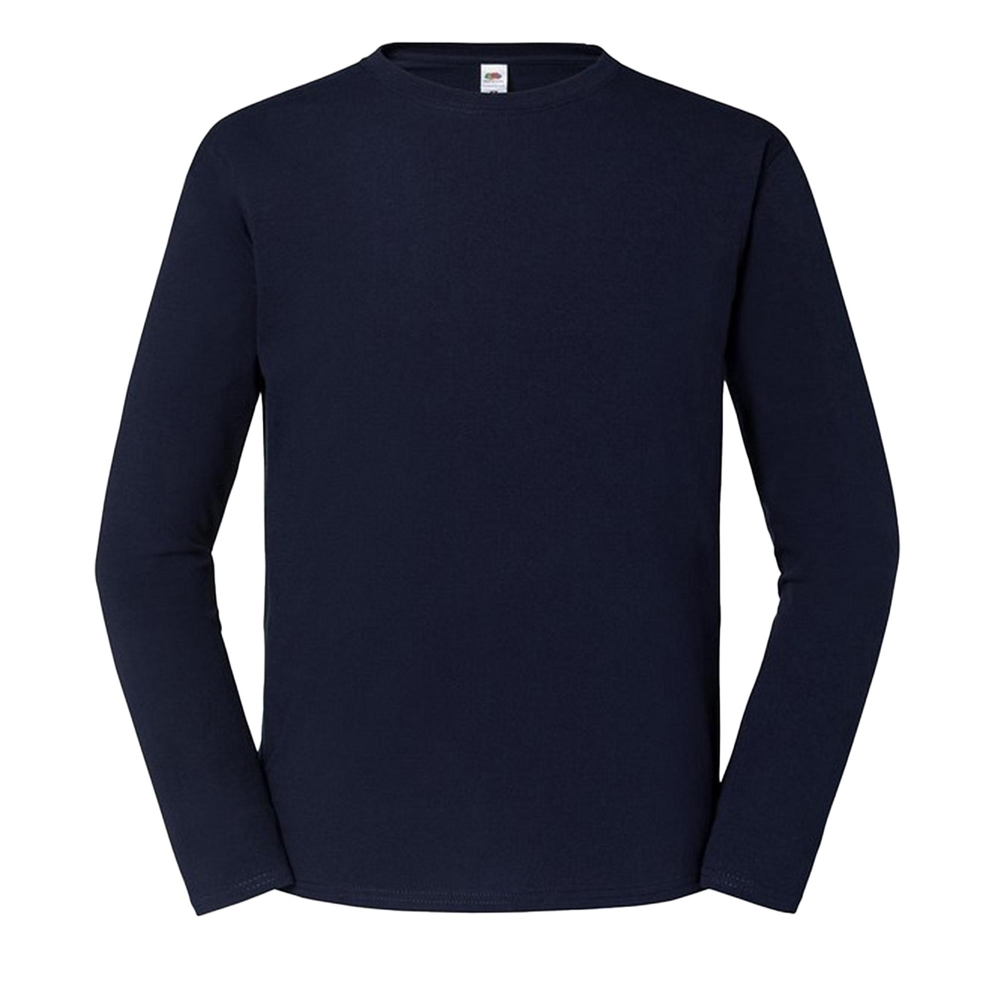 Fruit Of The Loom Heren iconisch 195 premium ringgesponnen katoenen T-shirt met lange mouwen S