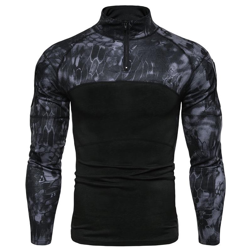 New boy 02 Nieuwe heren Camouflage Tactische Militaire Kleding Combat Shirt Assault lange mouw Strak T-shirt Legerkostuum XL