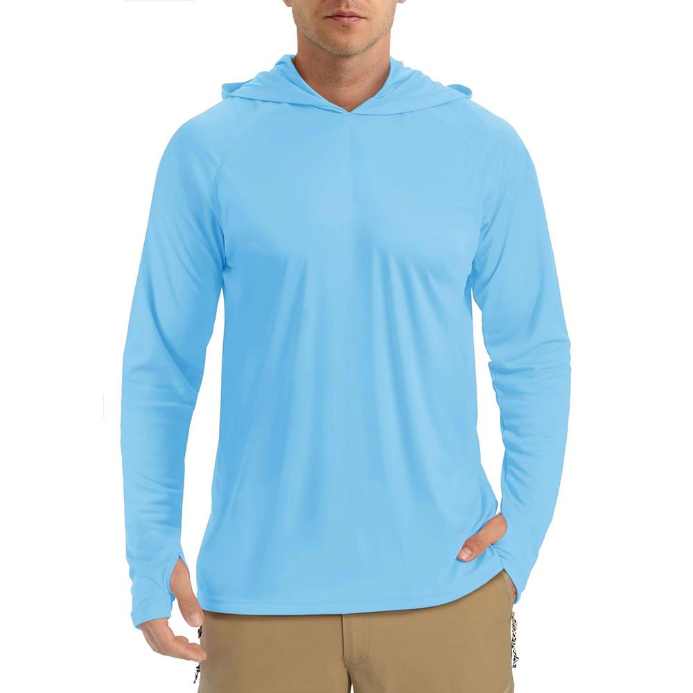 Decorations1 UPF 50+ Heren T-shirts met lange mouwen Hoodies Zon-/UV-bescherming Outdoor Hiking T-shirt Zonnebrand T-shirts Tops Heren Hoodie M