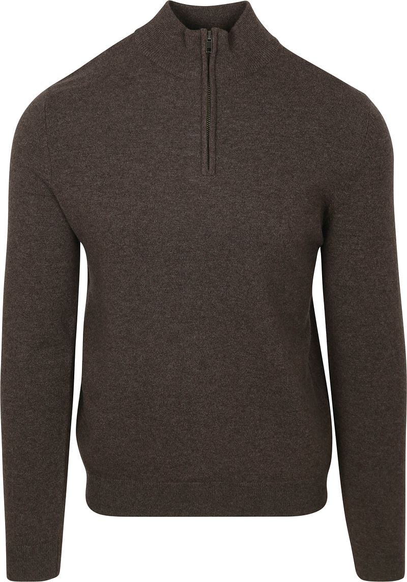 Steppin' Out Half Zip Trui Merinowol Bruin