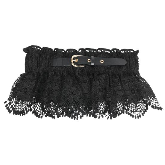 Bilixi Vrouwen feestriem Tie-up kleding bijpassende metalen hoepels brede bruiloft kanten riem taille decor riem A