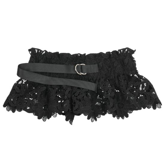 Bilixi Vrouwen feestriem Tie-up kleding bijpassende metalen hoepels brede bruiloft kanten riem taille decor riem C