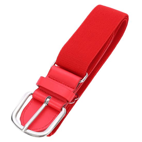 Lexile Tiener elastische honkbal softbal riem verstelbare lengte legering gesp riem effen kleur imitatie lederen riem rood