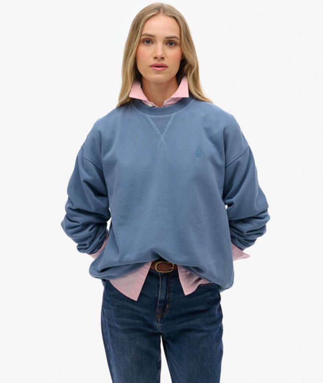 Superdry Studios Sweatshirt met Ronde Hals Light Blue